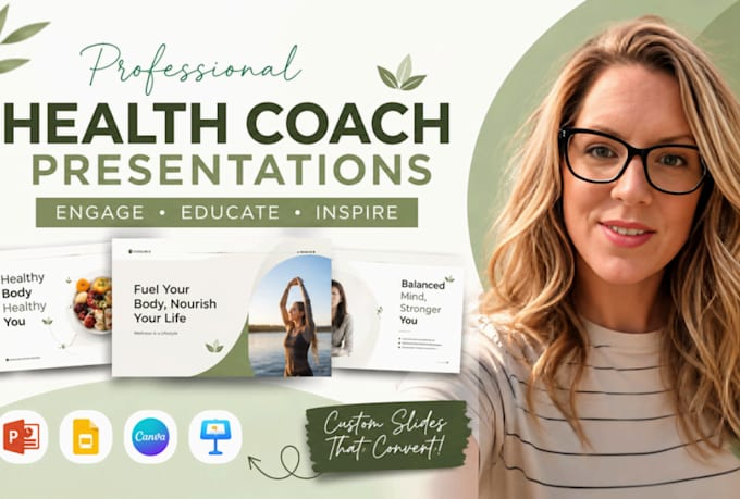 create professional health coach webinar slides and presentation design